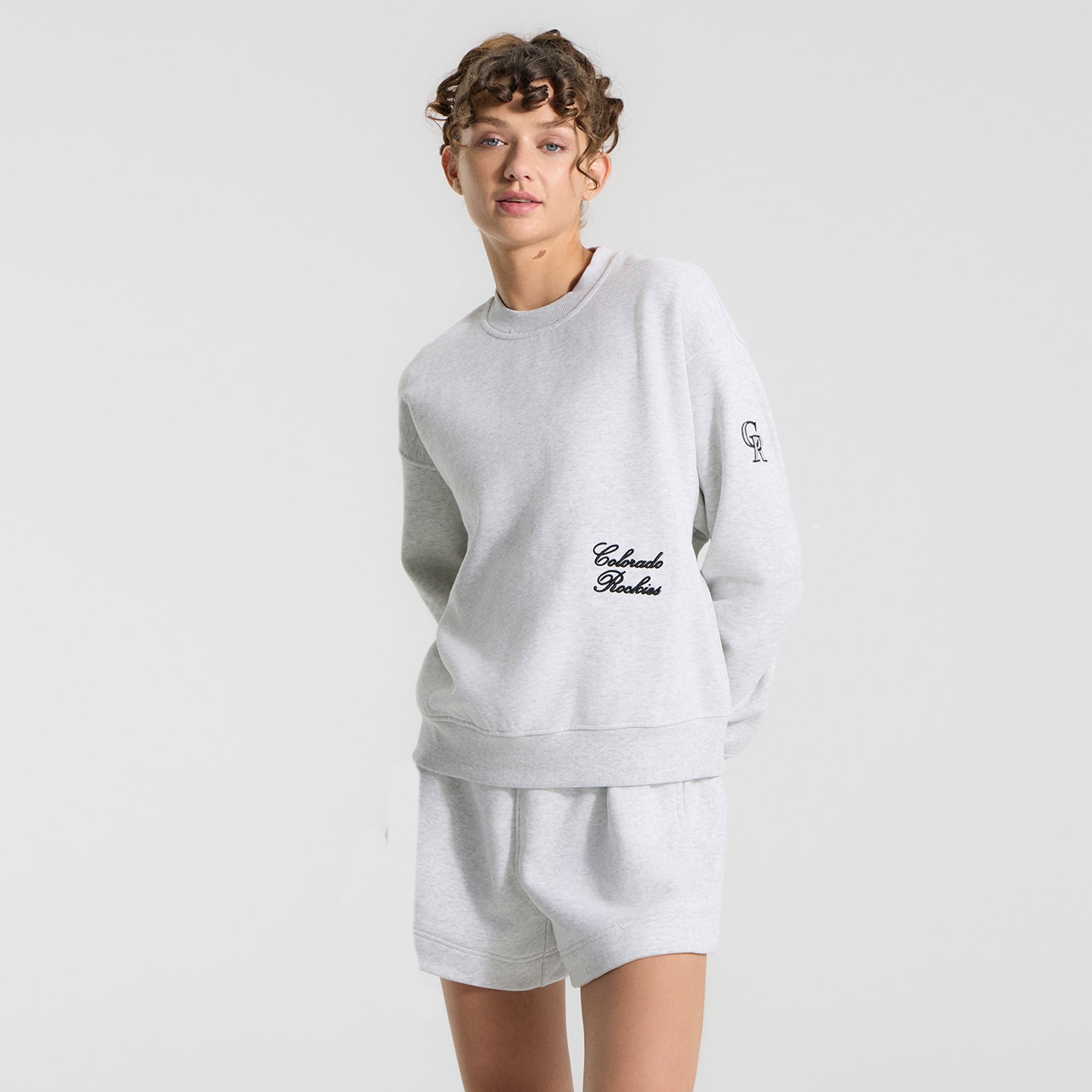 Sweat-shirt oversize Steady State pour femme, coloris Heathered Core Ultra Light Grey, Colorado Rockies