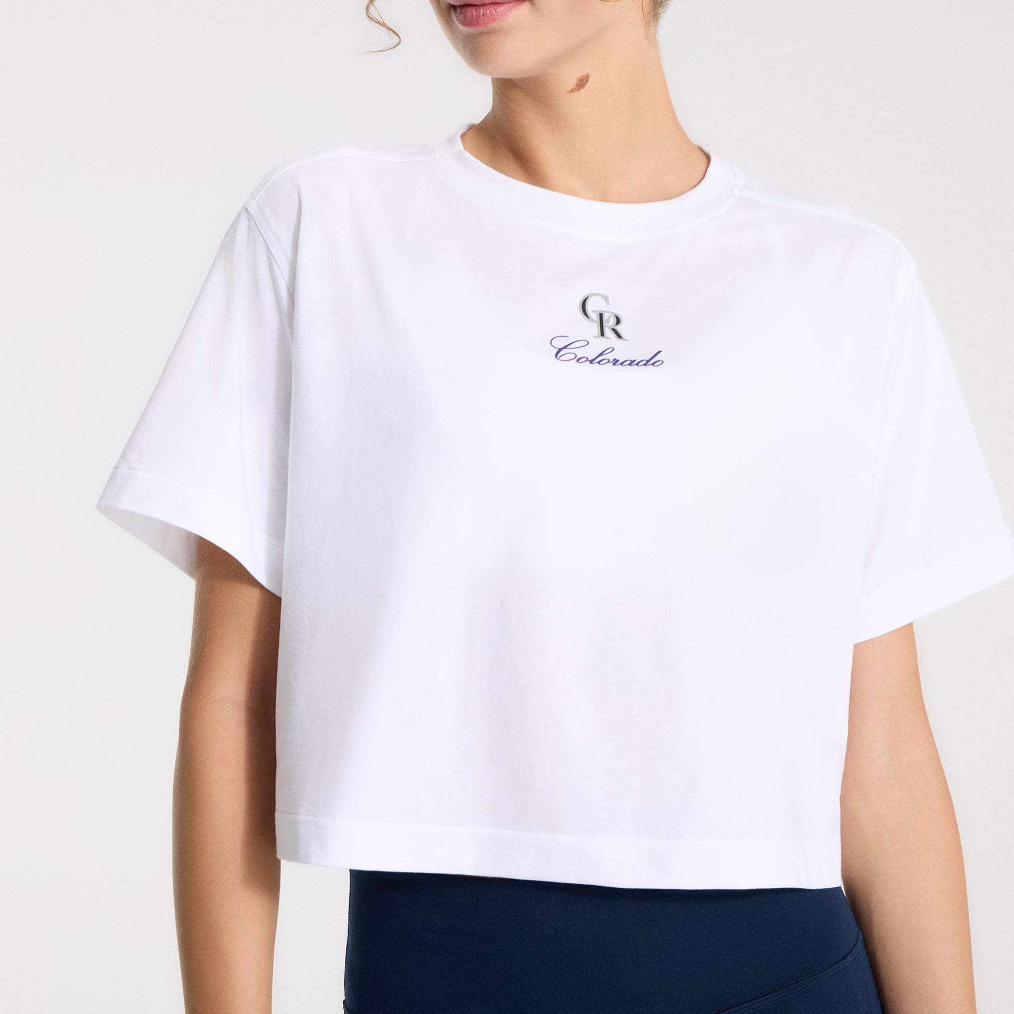T-shirt court en coton biologique blanc Colorado Rockies All Yours de lululemon pour femme