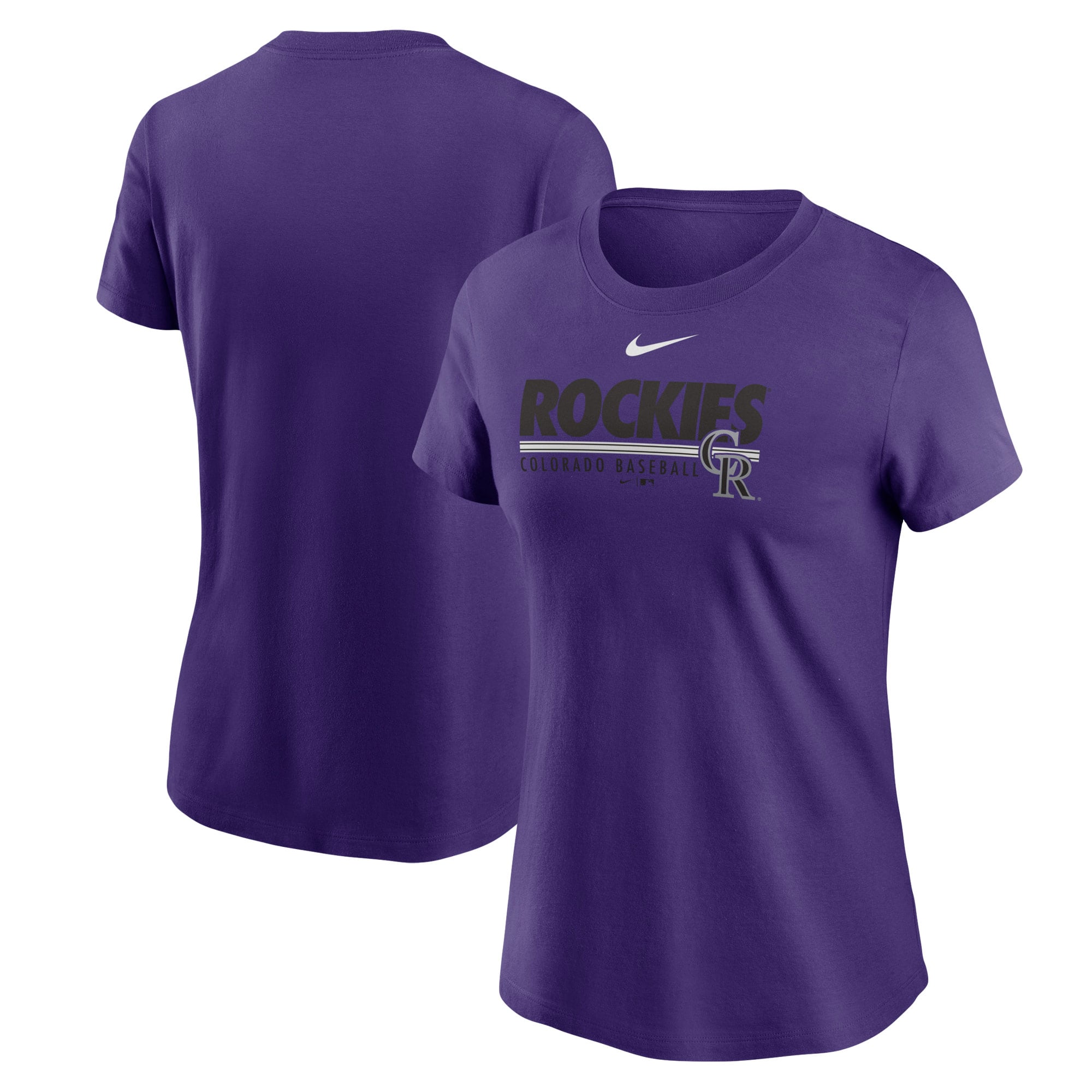 T-shirt de baseball Nike Rockies du Colorado violet pour femmes