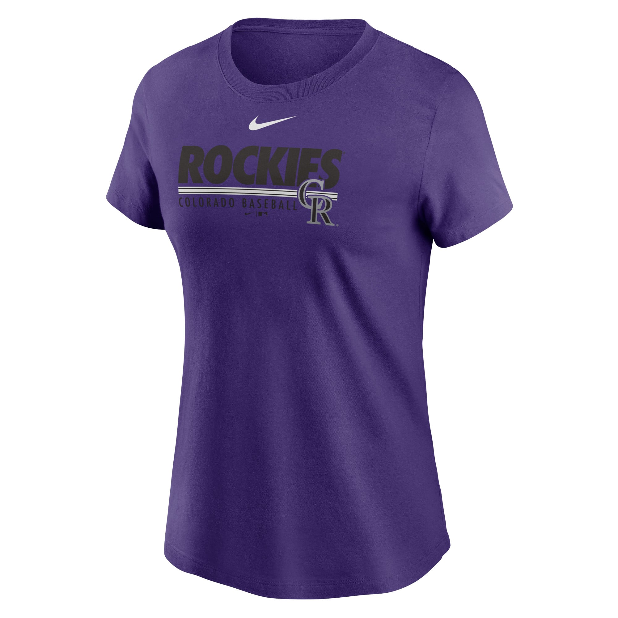 T-shirt de baseball Nike Rockies du Colorado violet pour femmes