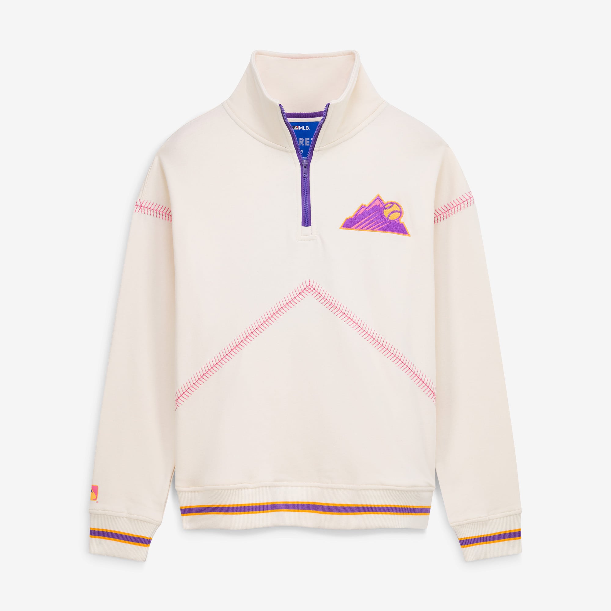 Pull à col zippé Terez Cream Colorado Rockies City Connect pour femme