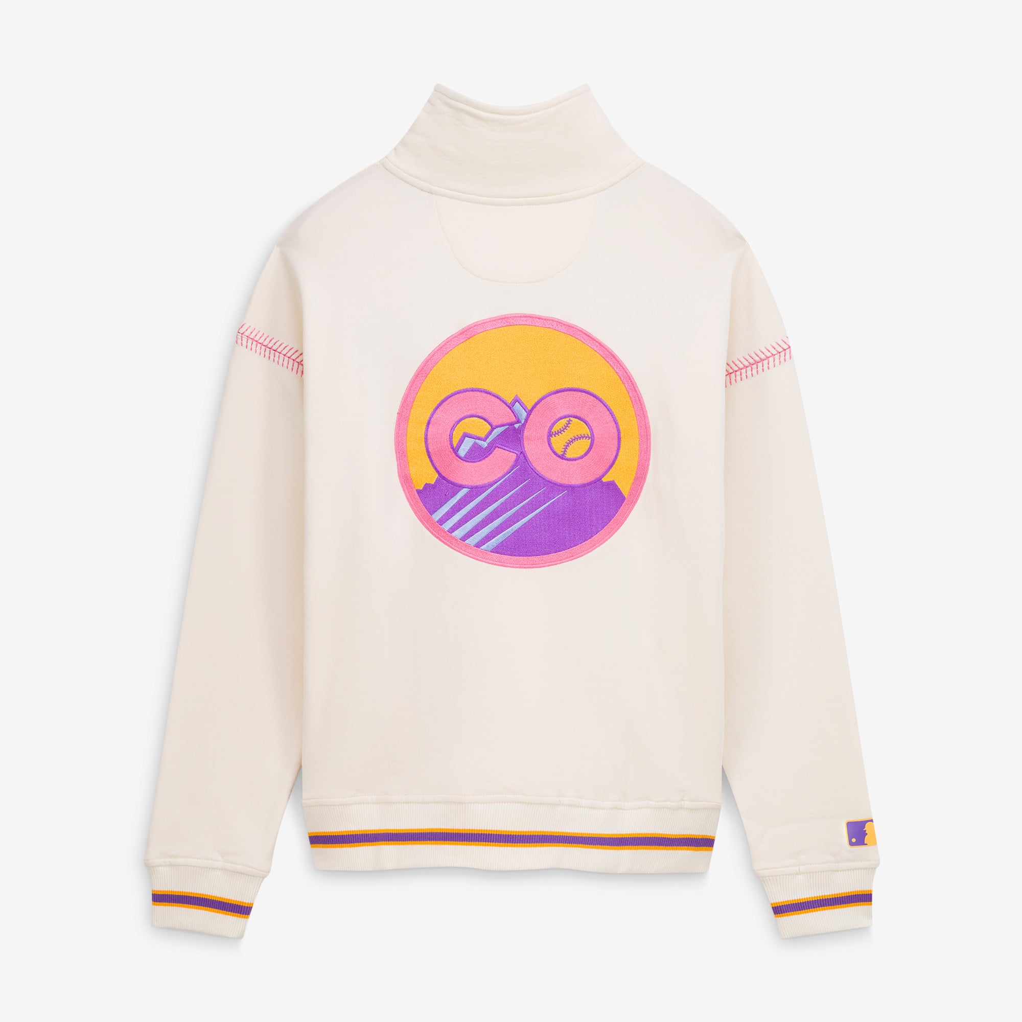 Pull à col zippé Terez Cream Colorado Rockies City Connect pour femme