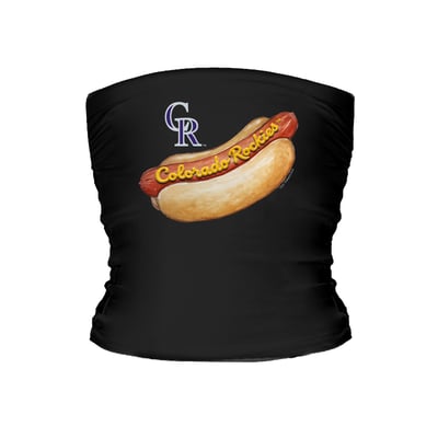 Colorado Rockies Tiny Turnip Women's Hot Dog Tube Top - Black