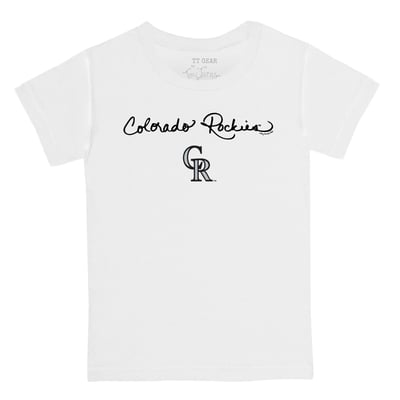 Colorado Rockies Tiny Turnip Youth Script Logo T-Shirt - White
