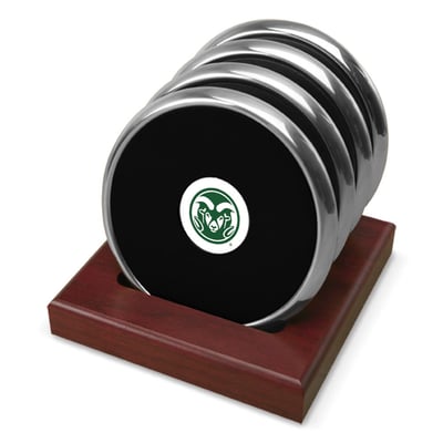  Colorado State Rams Four-Piece Coaster Set - Silver