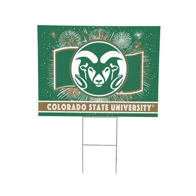 Colorado State Rams 24" x 18" Patriotic Fireworks Outdoor Yard Sign