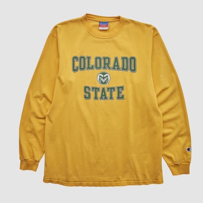 Colorado State Rams Champion 2000s Long Sleeve T-shirt - Yellow - M by Fanatics Real Vintage