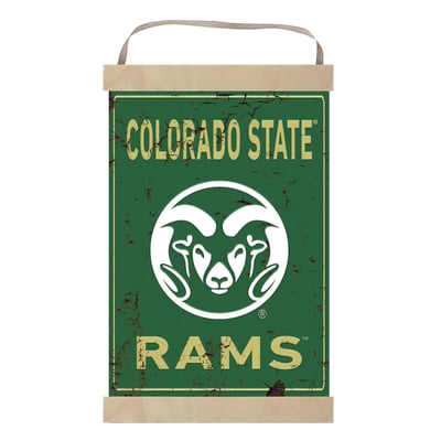 Colorado State Rams Faux Rust Banner Sign