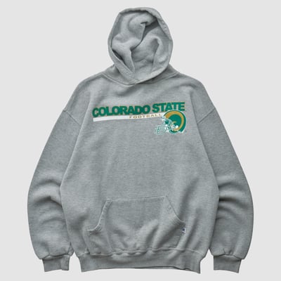 Colorado State Rams Russell 2000s Hooded Pullover Sweatshirt - Gray - L by Fanatics Real Vintage