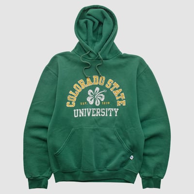 Colorado State Rams Russell 2000s Hooded Pullover Sweatshirt - Green - XS by Fanatics Real Vintage