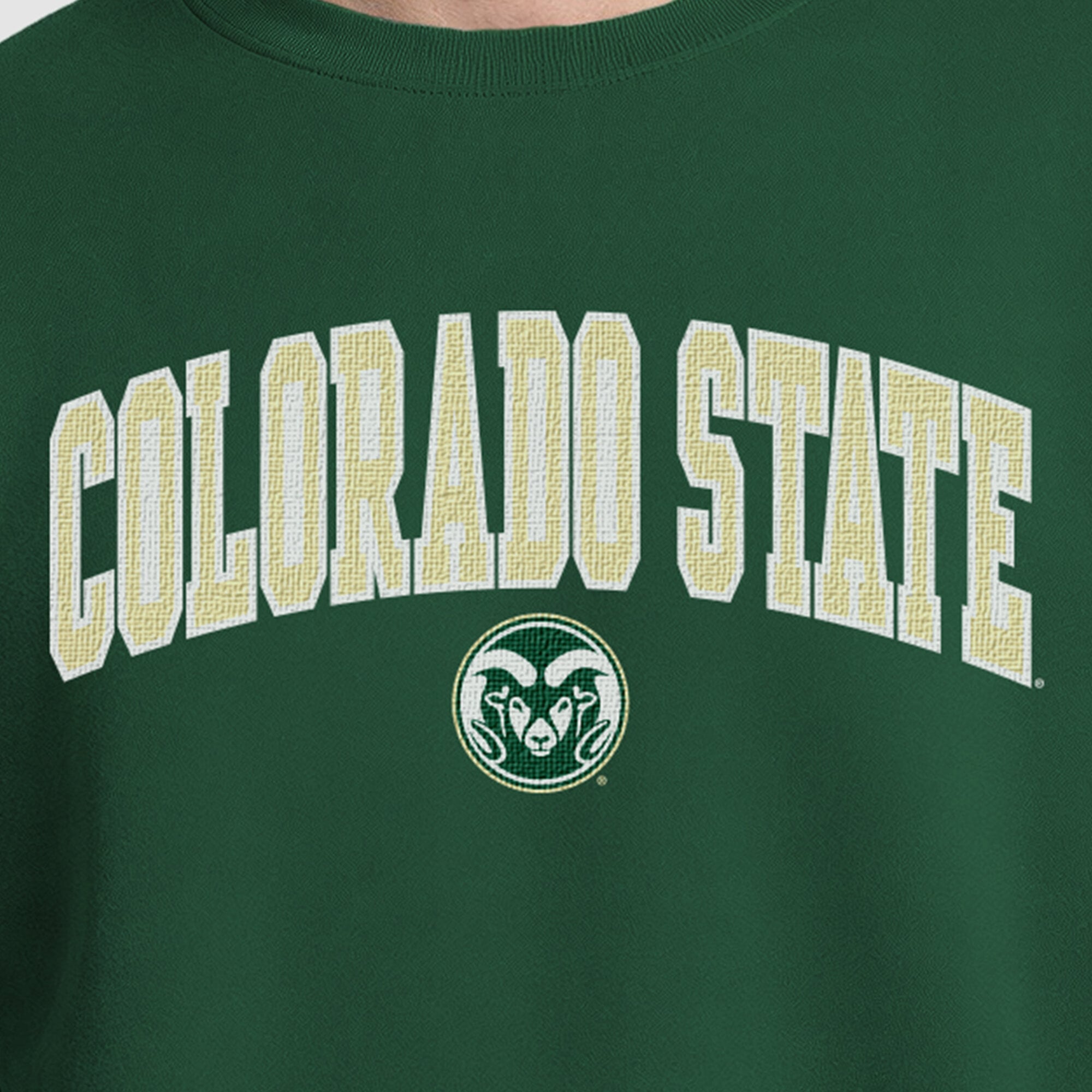 Sweat-shirt contrasté vert Champion pour homme, Colorado State Rams