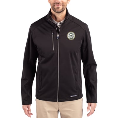  Colorado State Rams Cutter & Buck Evoke Recycled Honeycomb Fleece Full-Zip Jacket - Black