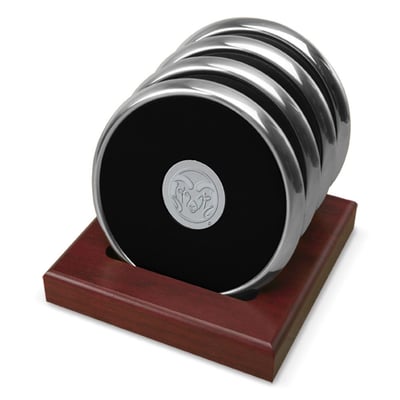 Colorado State Rams Coasters 4-Pack Set - Silver