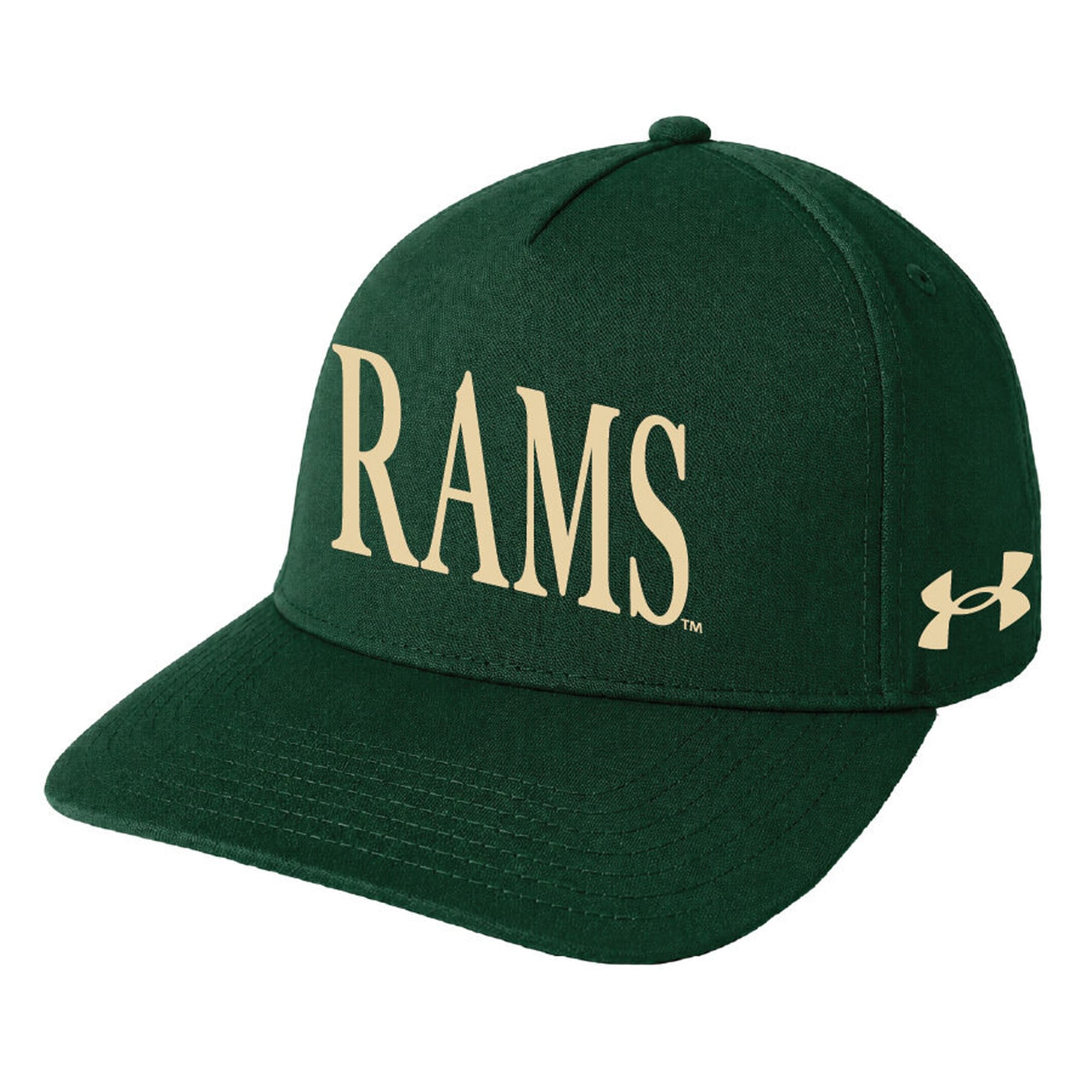 Casquette unisexe Under Armour Forest Green Colorado State Rams Blitzing Accent 5-Panel Iso-Chill ajustable