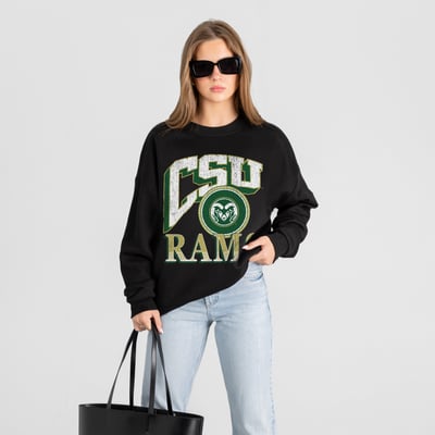 Colorado State Rams Gameday Couture Women's Victory Black Label Premium Drop Shoulder Sweatshirt - Black