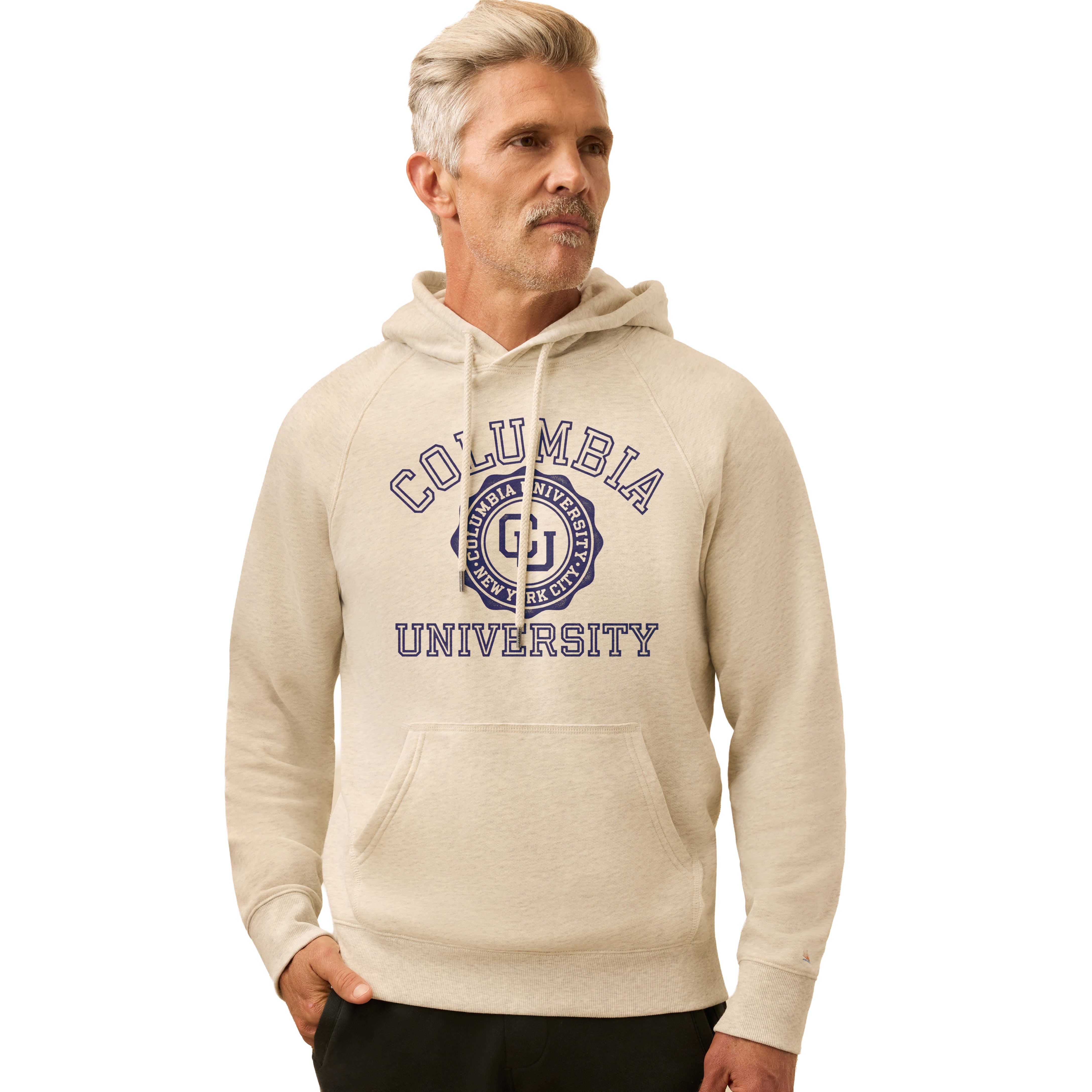 Sweat à capuche polaire FAHERTY crème pour homme, modèle haut de gamme l'université Columbia