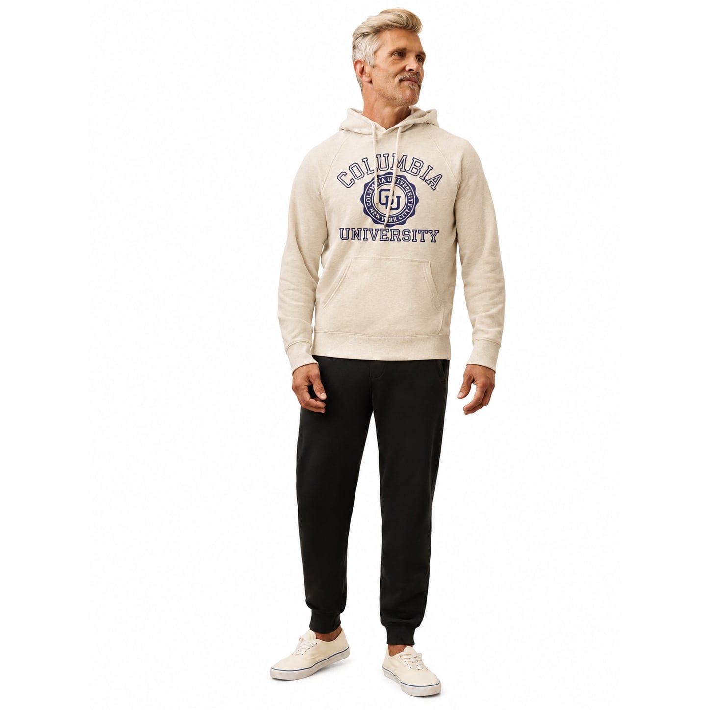 Sweat à capuche polaire FAHERTY crème pour homme, modèle haut de gamme l'université Columbia