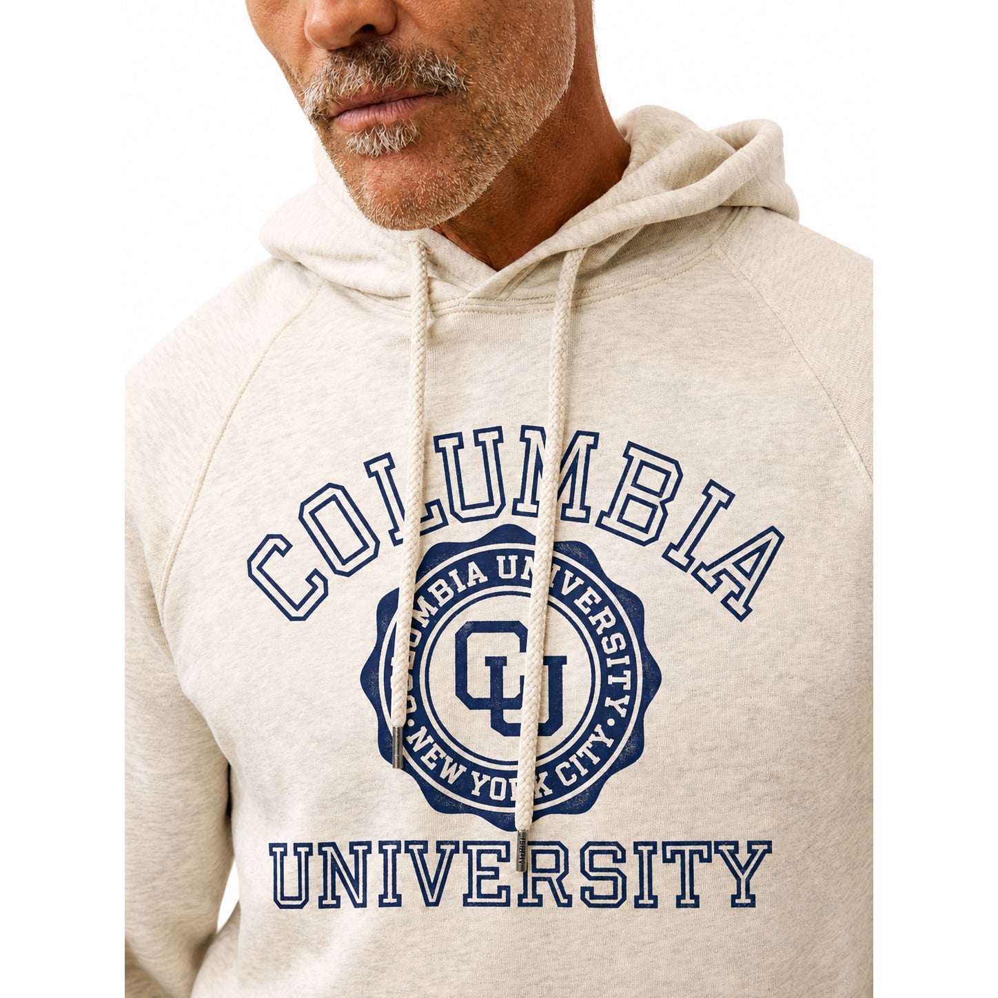 Sweat à capuche polaire FAHERTY crème pour homme, modèle haut de gamme l'université Columbia