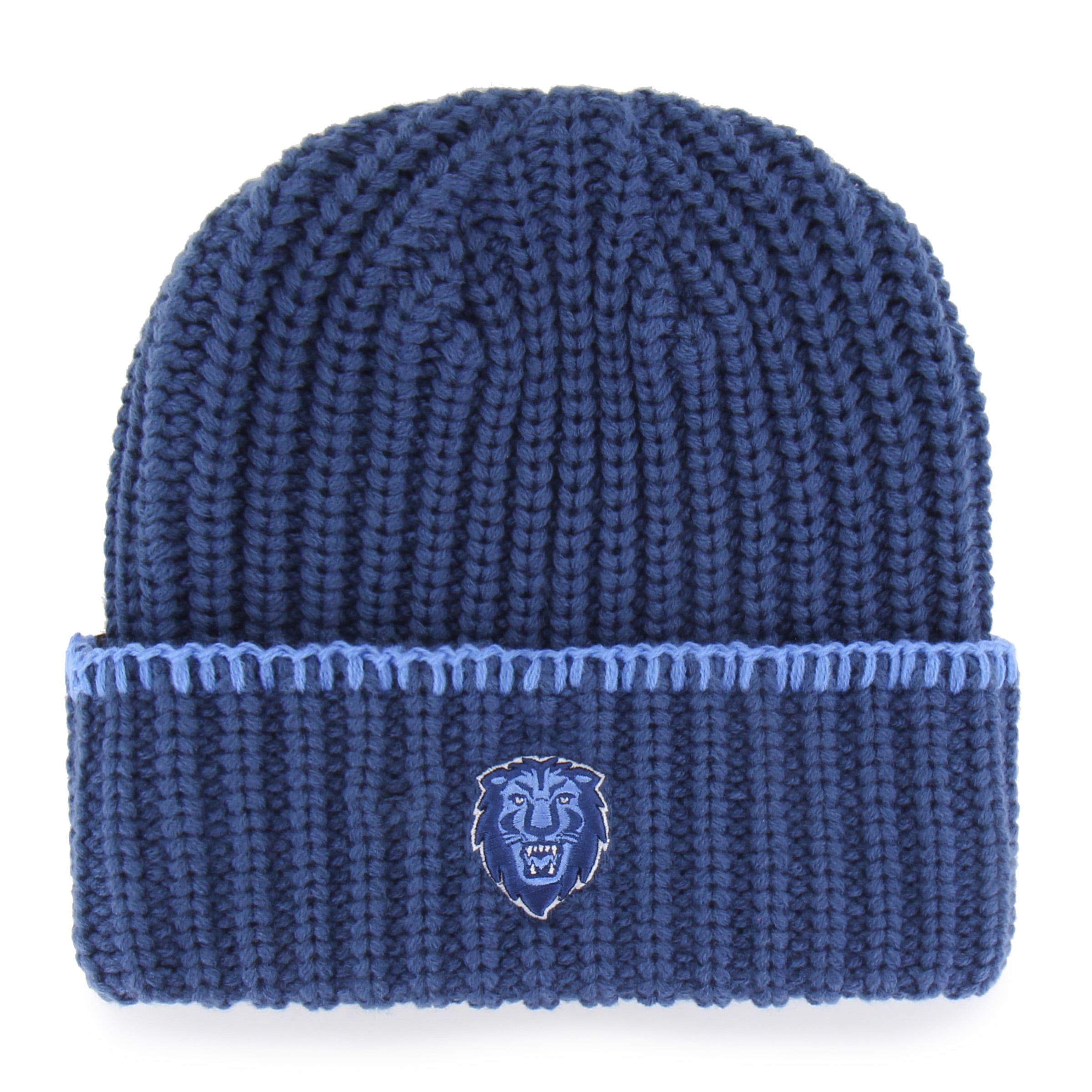Bonnet à revers en maille point de couverture « 47 » bleu marine de l'Université Columbia pour femme