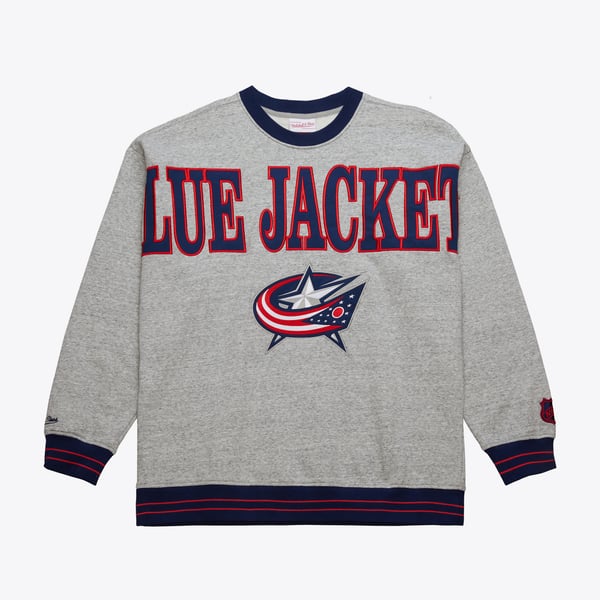 Sweat-shirt Officiel Mitchell & Ness Des Columbus Blue Jackets (NHL) - Taille L Bleu Gris - Neuf Avec étiquettes