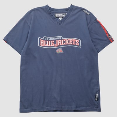 Columbus Blue Jackets NHL 2000s T-shirt - Navy - S by Fanatics Real Vintage