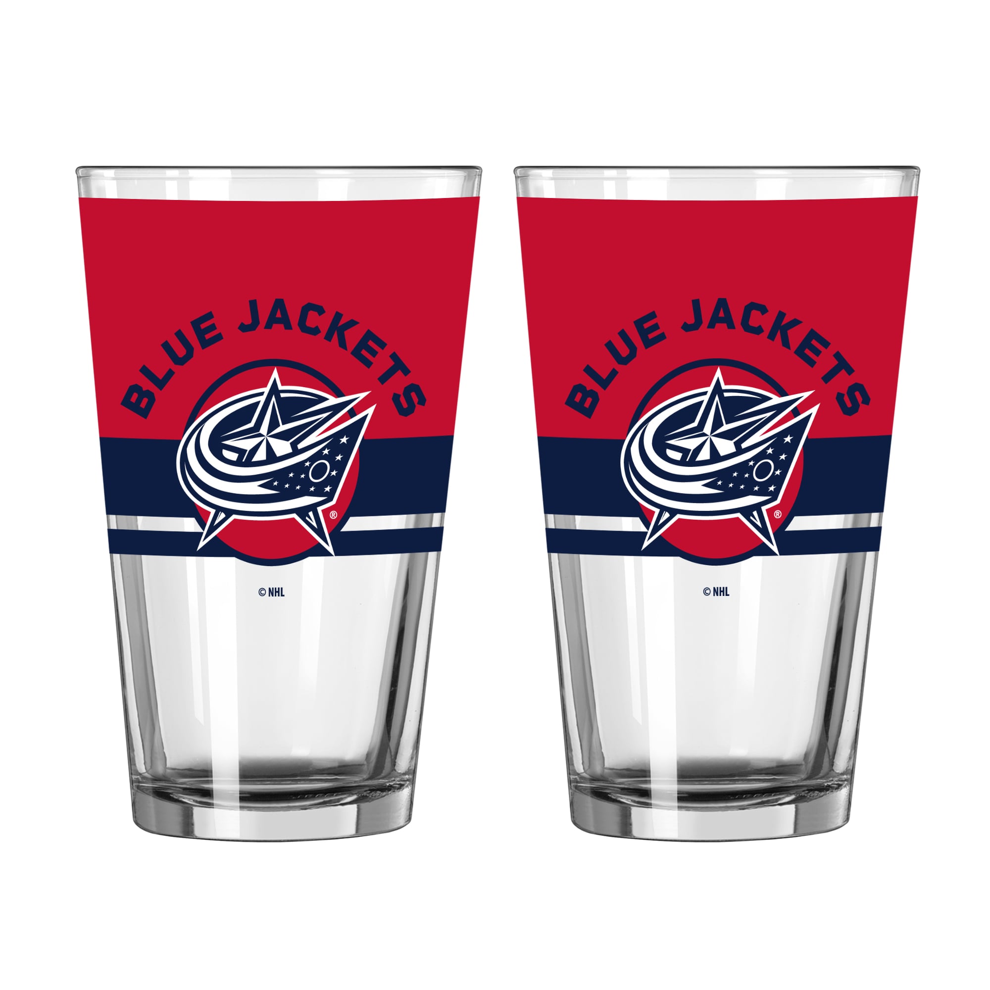 Ensemble de deux verres à bière Horizon de 473 ml (16 oz) Logo Brands Columbus Blue Jackets