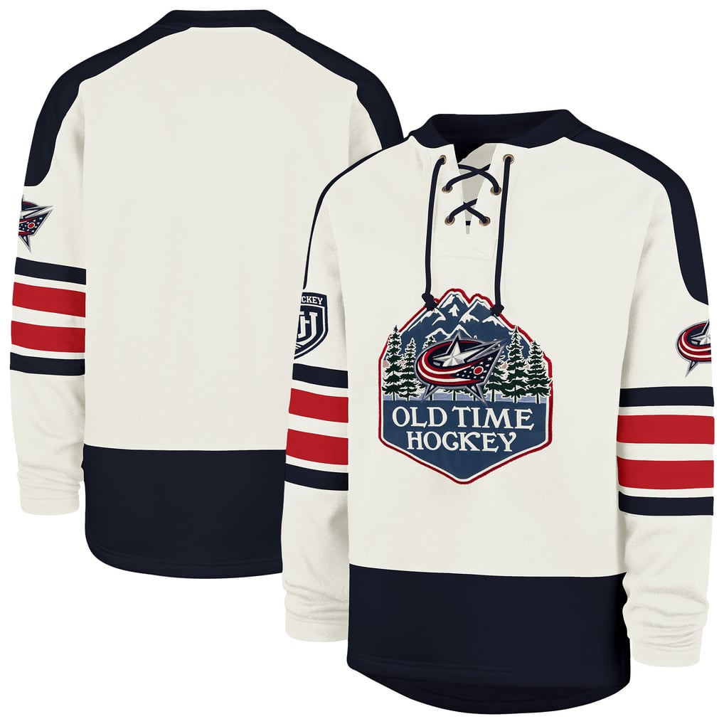 Sweat-shirt à lacets éternel Columbus Blue Jackets '47 Cream Pond Hockey Trio pour homme