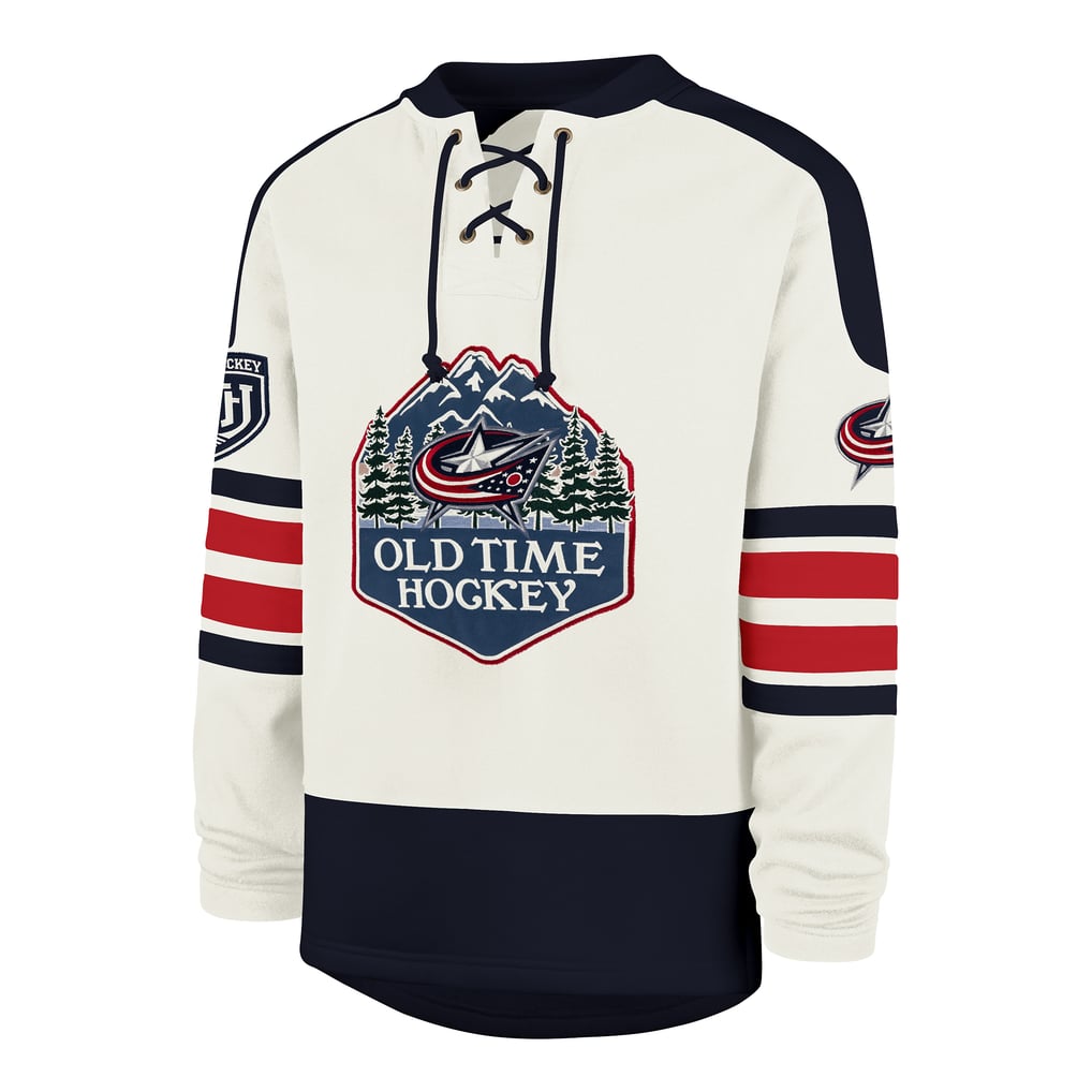 Sweat-shirt à lacets éternel Columbus Blue Jackets '47 Cream Pond Hockey Trio pour homme