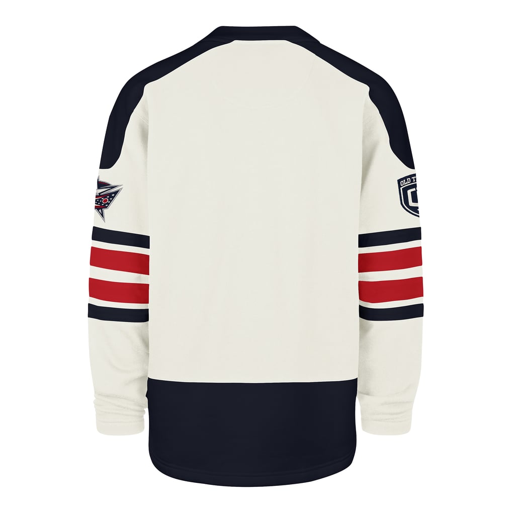Sweat-shirt à lacets éternel Columbus Blue Jackets '47 Cream Pond Hockey Trio pour homme