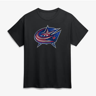 Columbus Blue Jackets Big & Tall Metallic Mascot T-Shirt - Black
