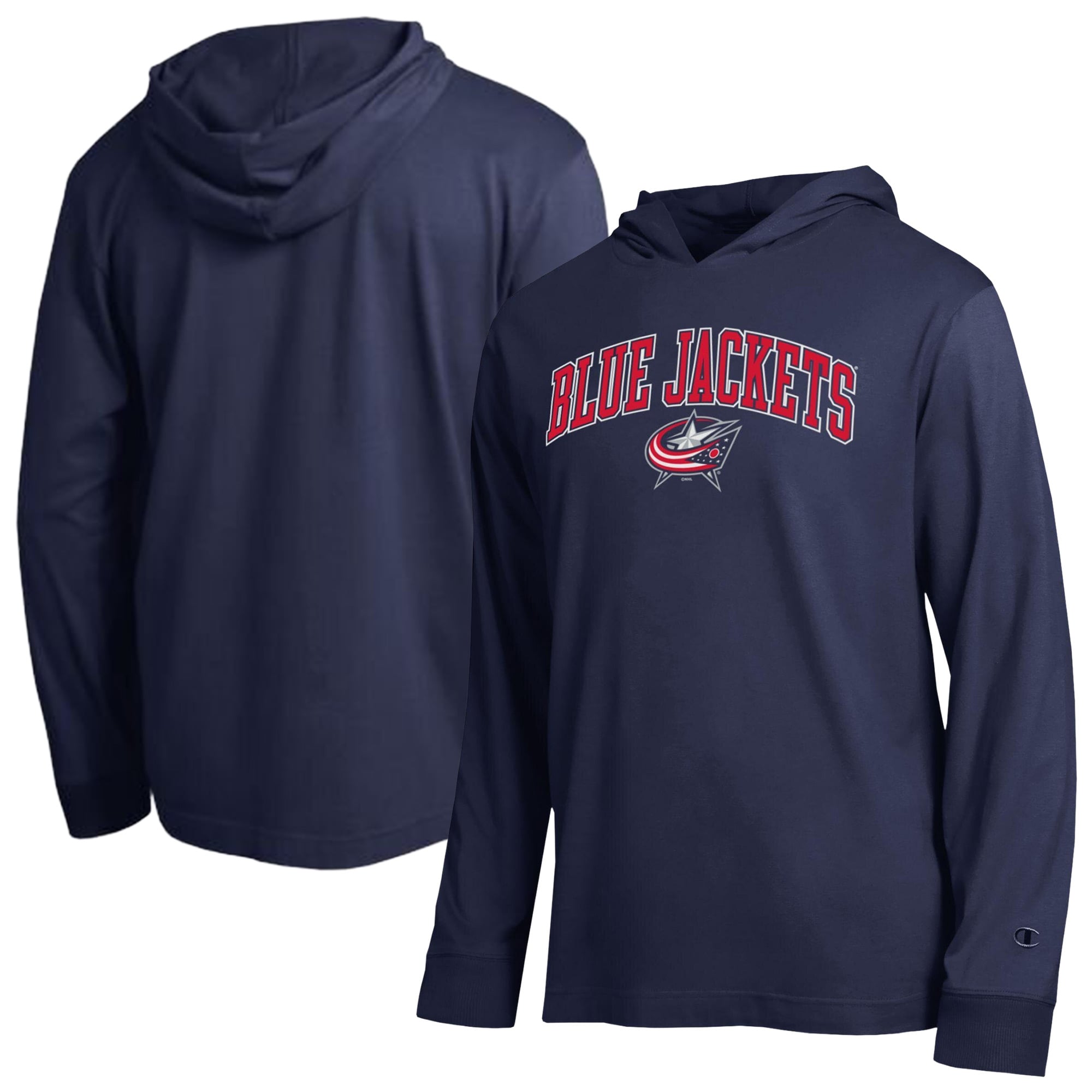 T-shirt à manches longues léger capuche Champion bleu marine Columbus Blue Jackets All-Star pour homme
