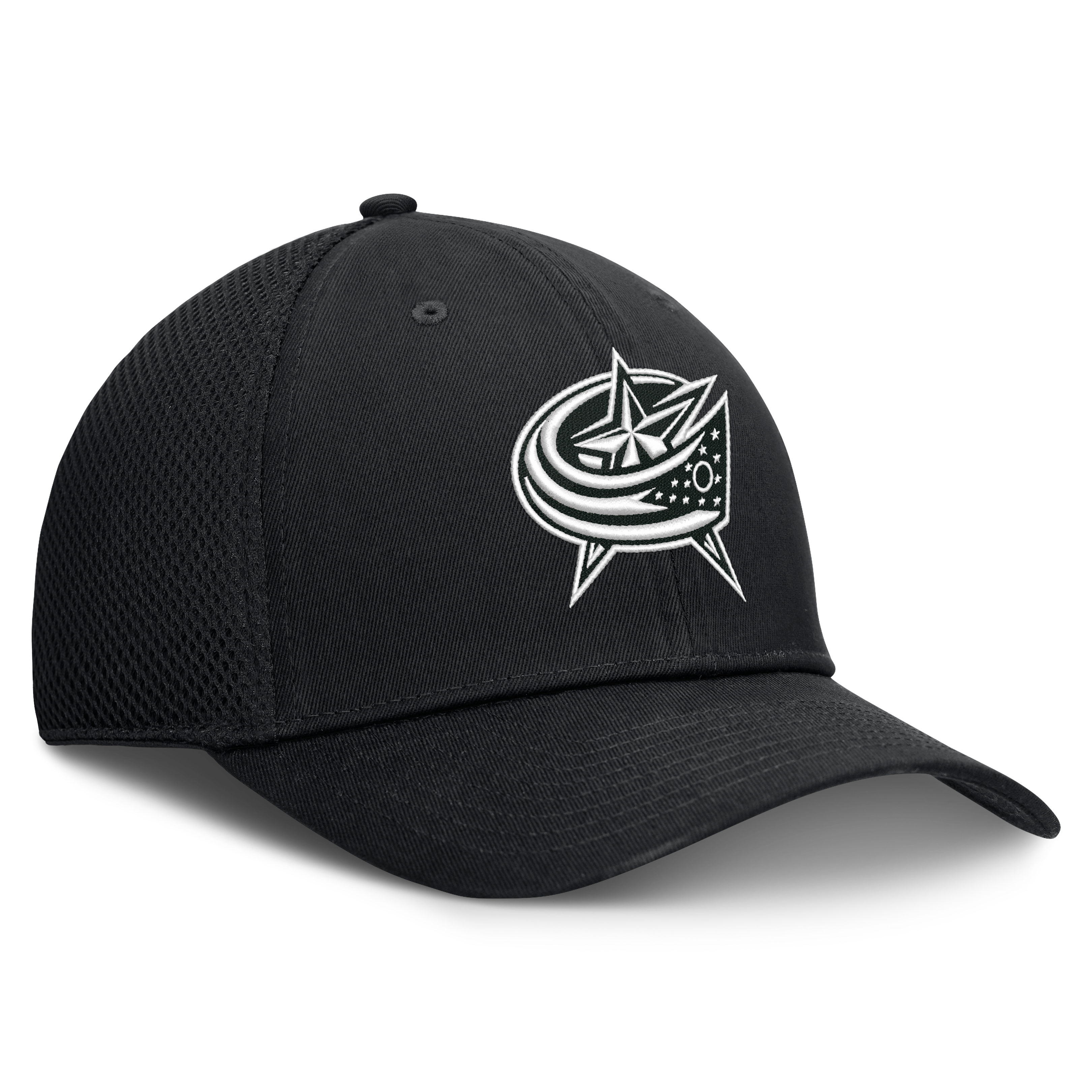 Men's Fanatics  Black Columbus Blue Jackets Tonal Meshback Stretch Hat