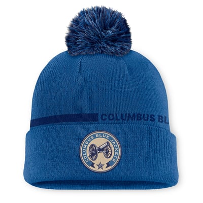 Men's Columbus Blue Jackets Fanatics Blue Authentic Pro Alternate Cuffed Knit Hat with Pom