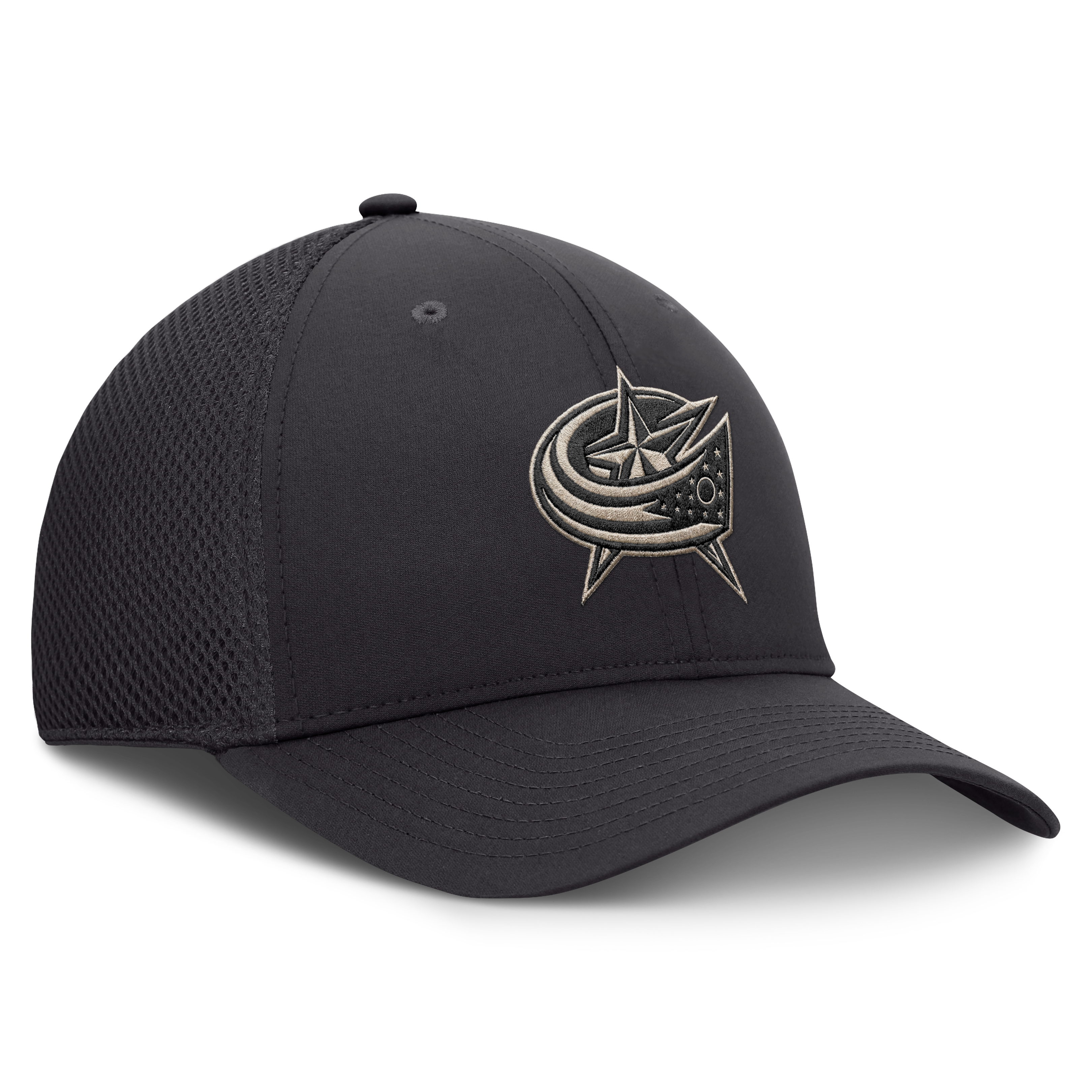 Men's Fanatics Charcoal Columbus Blue Jackets Road Meshback Stretch Hat