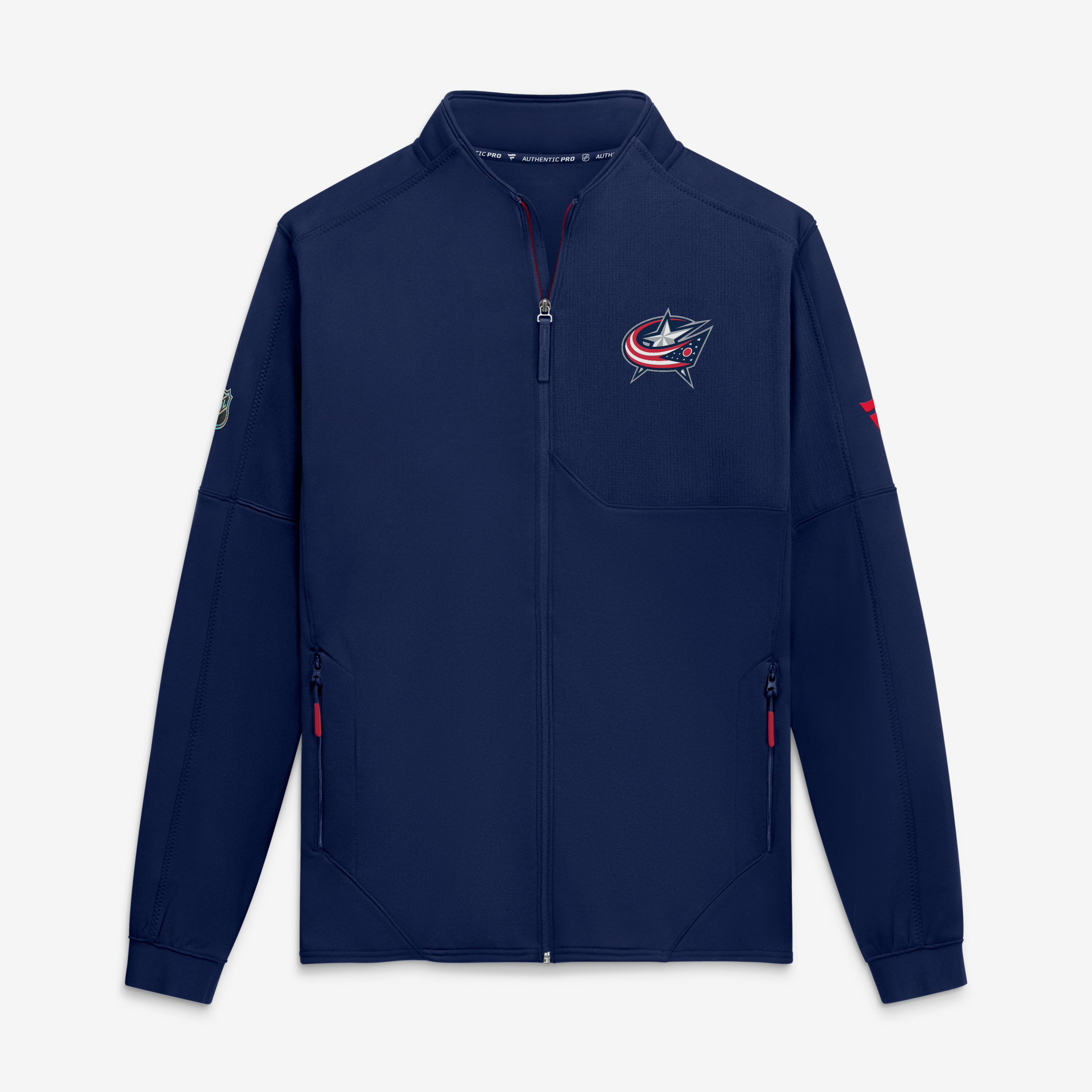 Veste polaire zippée intégrale Fanatics Navy Columbus Blue Jackets Authentic Pro Rink pour homme