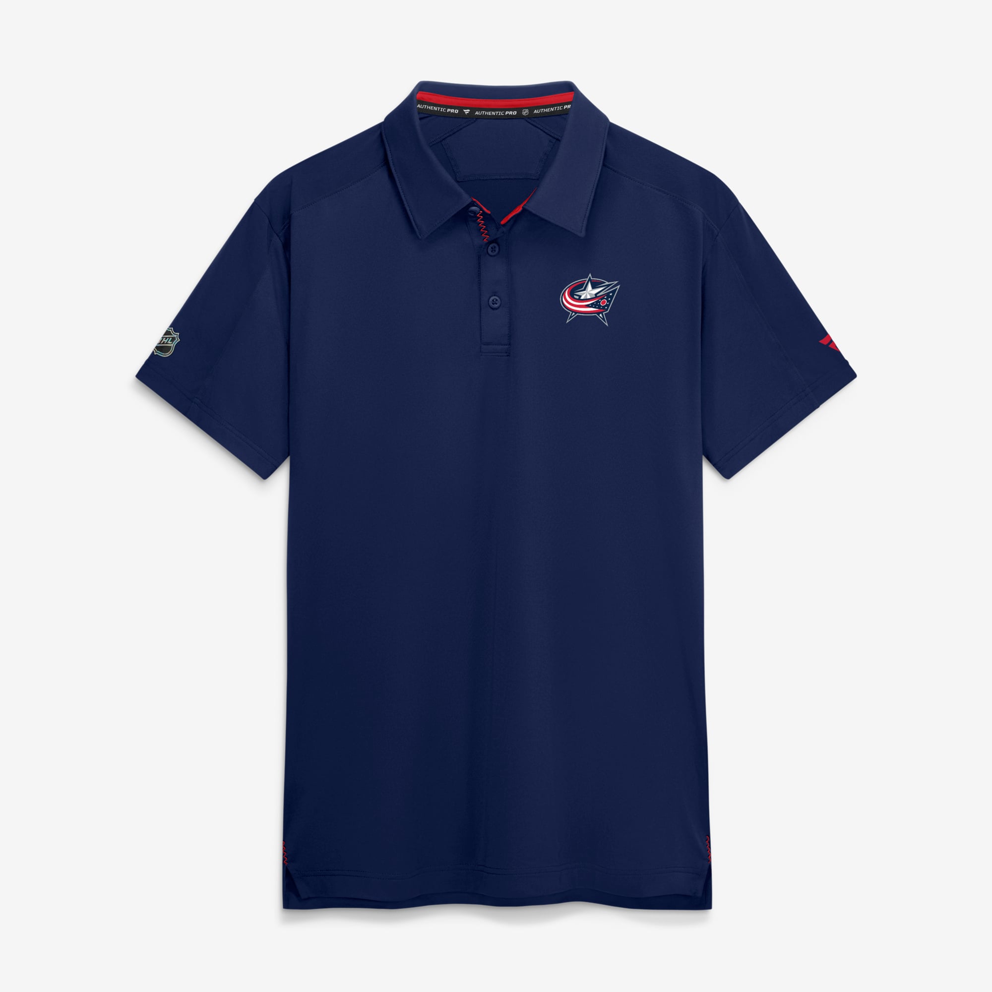 Polo authentique Pro Rink Fanatics bleu marine Columbus Blue Jackets pour homme