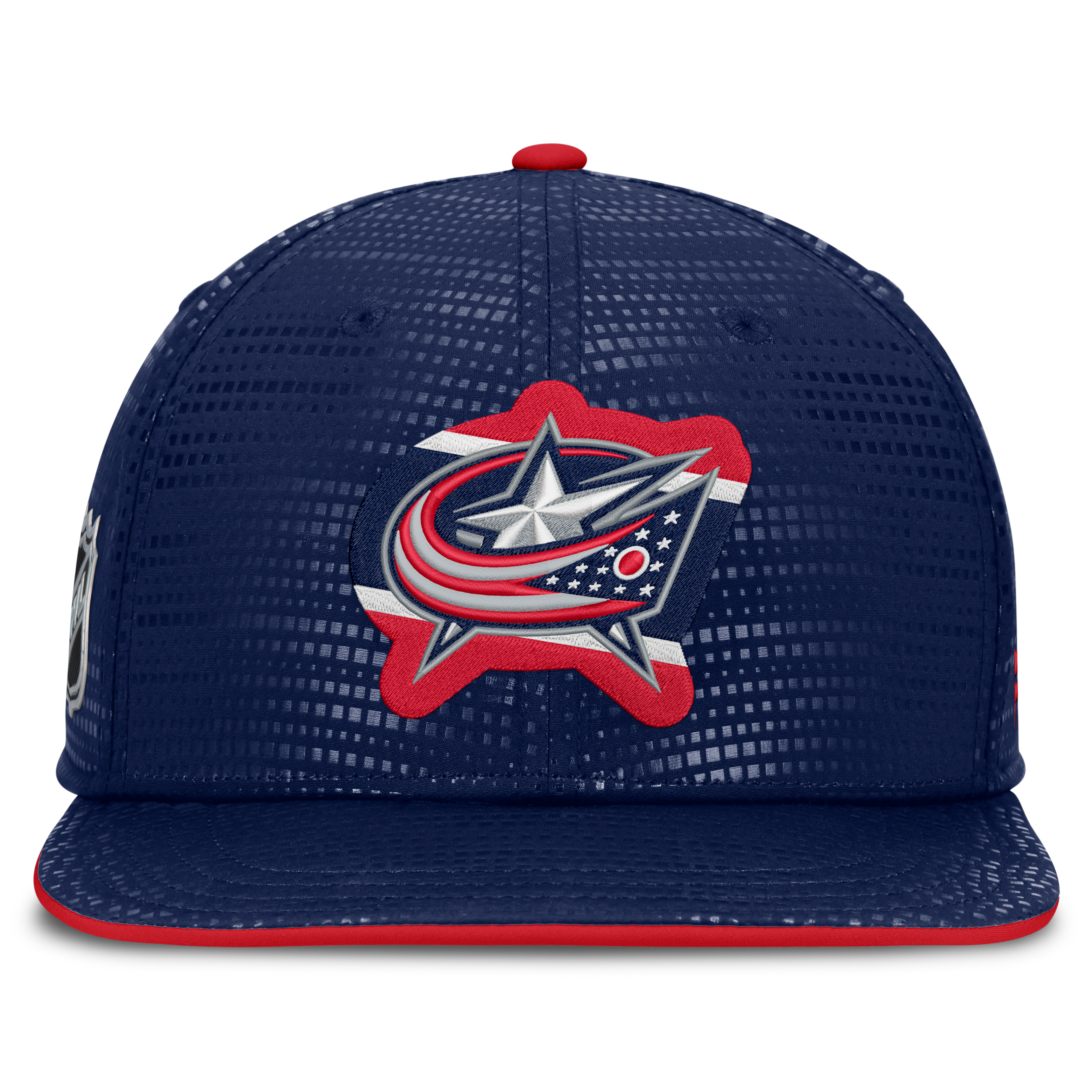 Men's Fanatics Navy Columbus Blue Jackets Authentic Pro Rink Square Visor Snapback Hat