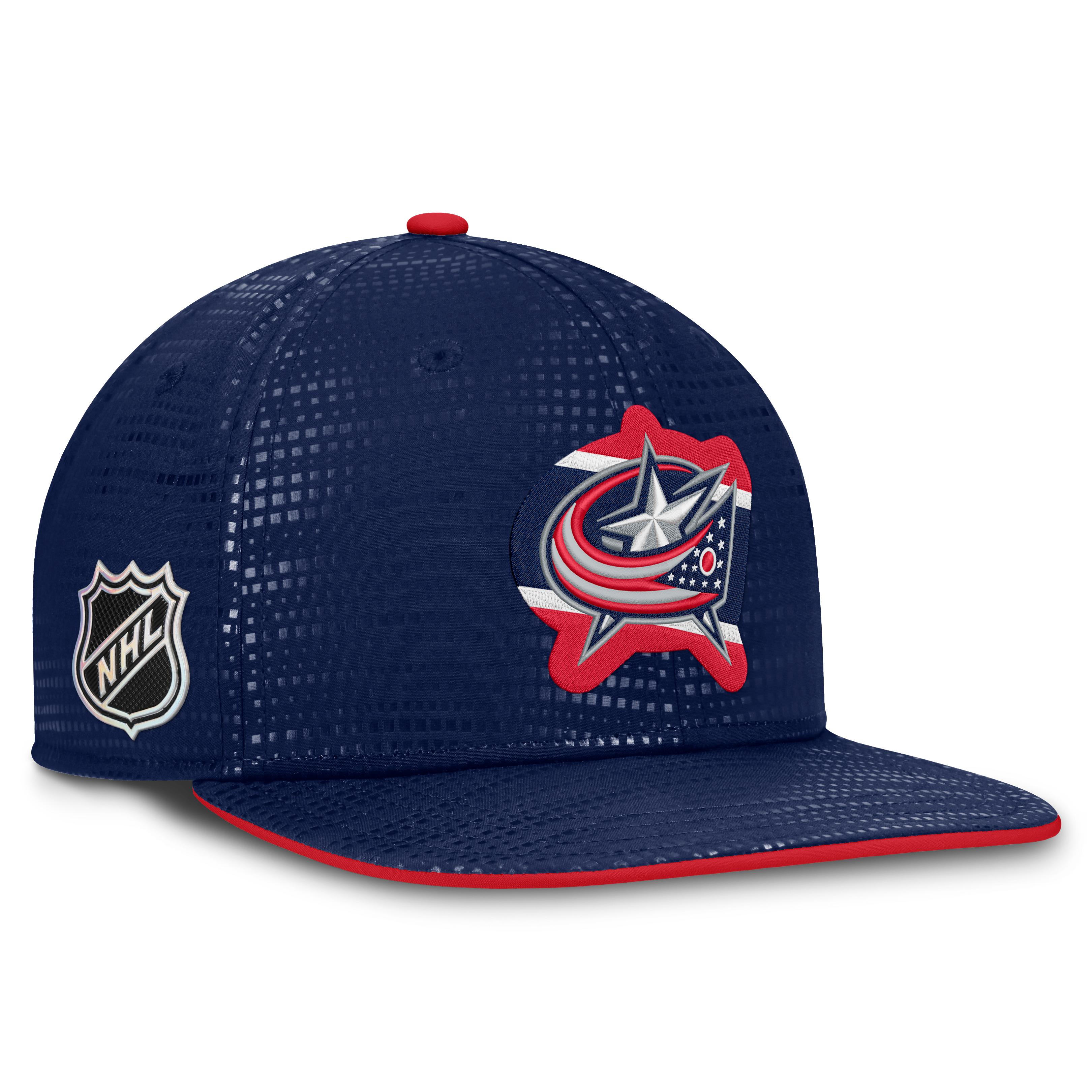 Men's Fanatics Navy Columbus Blue Jackets Authentic Pro Rink Square Visor Snapback Hat