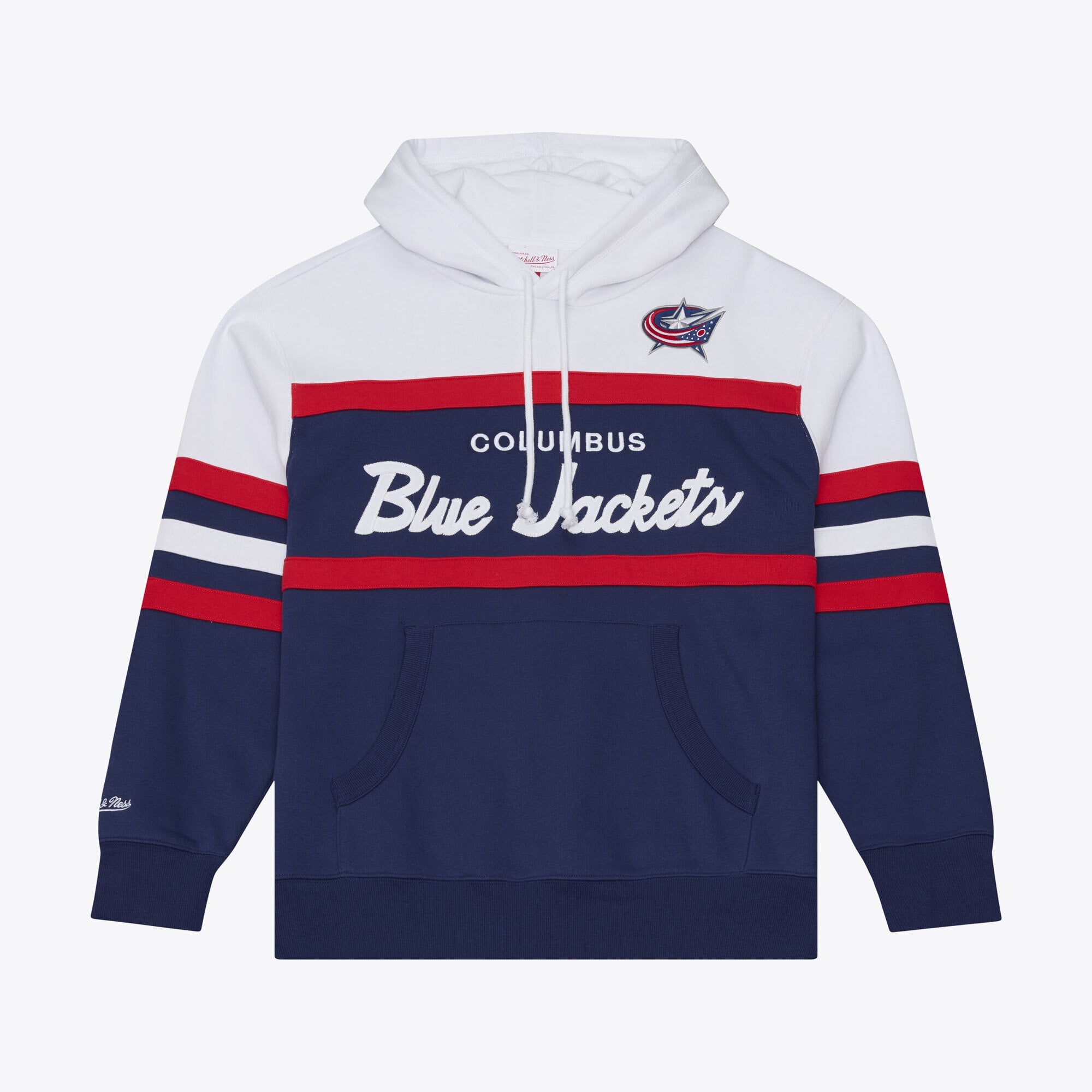 Men's Mitchell & Ness Navy Columbus Blue Jackets Head Coach Hoodie
