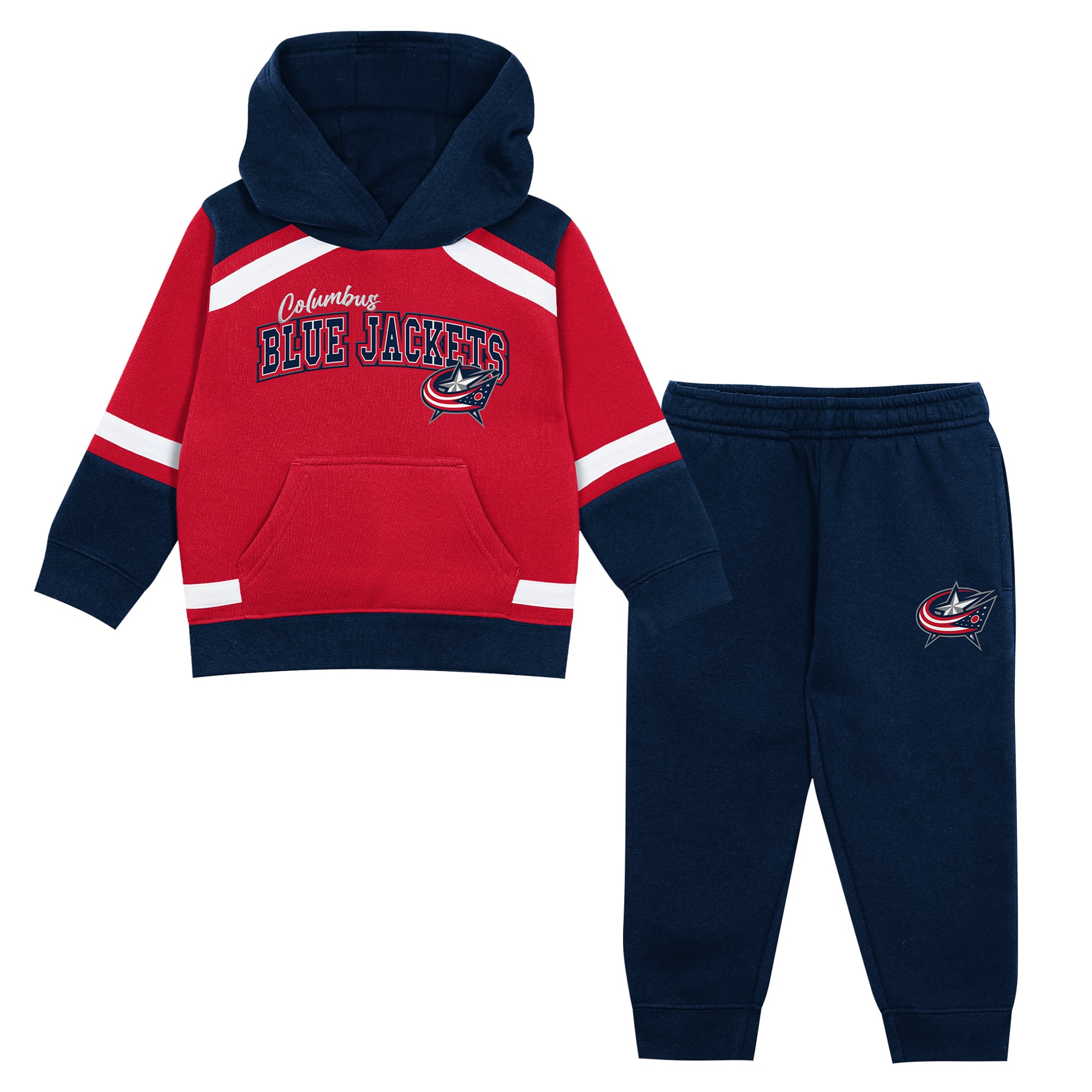 Ensemble sweat à capuche et pantalon Ice Explorer pour tout-petit Outerstuff rouge/marine Columbus Blue Jackets