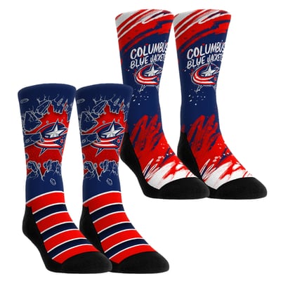  Columbus Blue Jackets Rock Em Unisex Ice Breaker Two-Pack Crew Socks Set - Blue