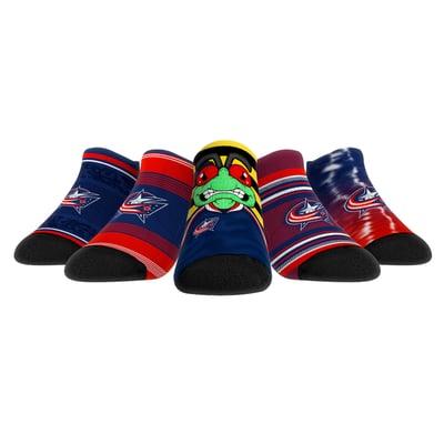  Columbus Blue Jackets Rock Em Unisex Super Fan Five-Pack Low-Cut Socks Set - 