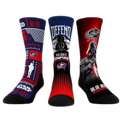  Columbus Blue Jackets Rock Em Unisex Star Wars Three-Pack Crew Socks Set - Navy
