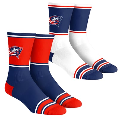  Columbus Blue Jackets Rock Em Socks Unisex 2-Pack Color Block Crew Socks Set