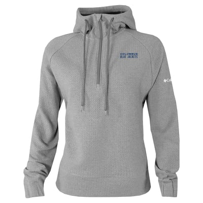 Columbus Blue Jackets Columbia Women's Half-Zip Swingcraft Tri-Blend Hoodie - Gray
