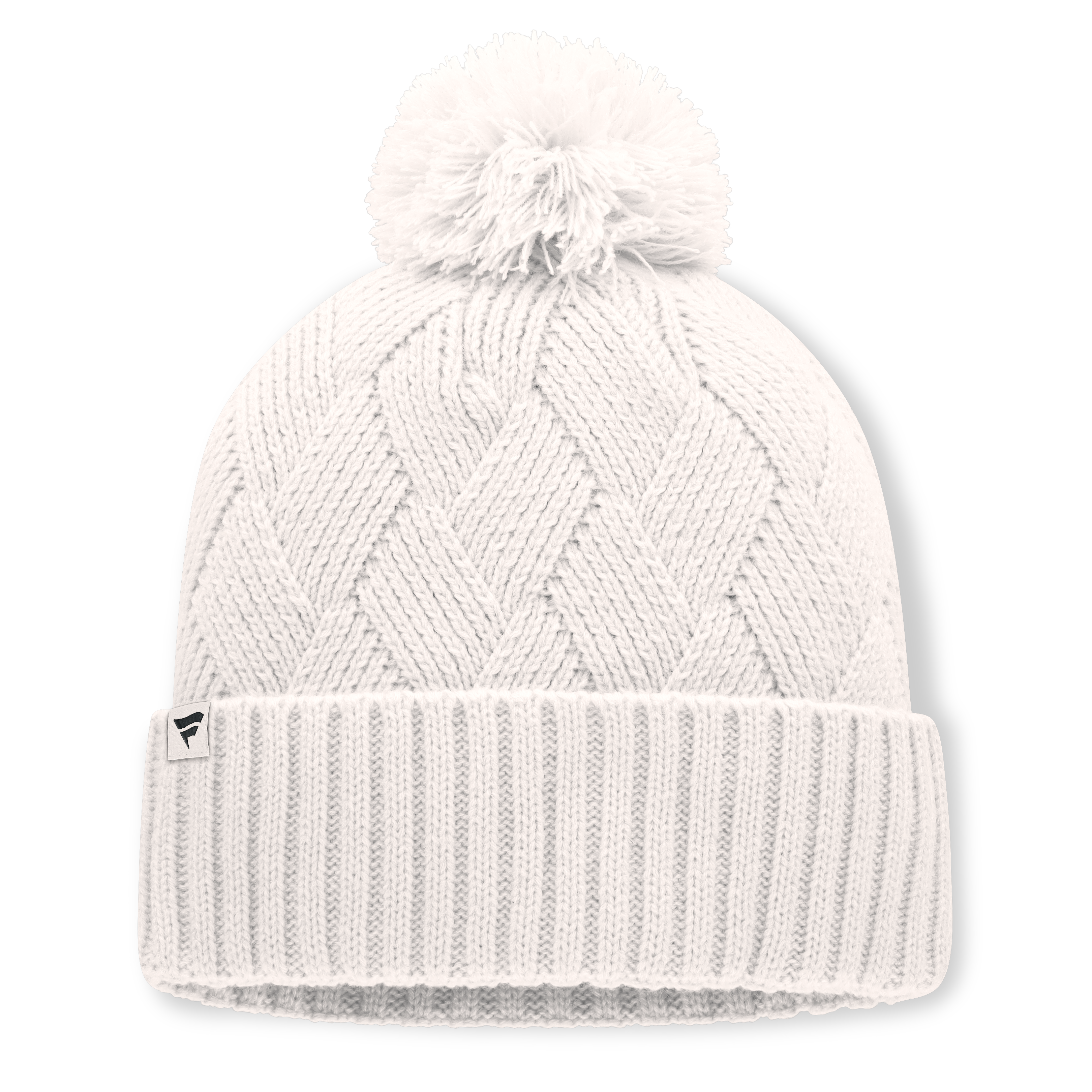 Women's Fanatics Cream Columbus Blue Jackets Level Up Cuffed Knit Hat with Pom