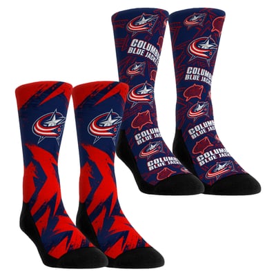  Columbus Blue Jackets Rock Em Youth Game Day Two-Pack Crew Socks - Navy