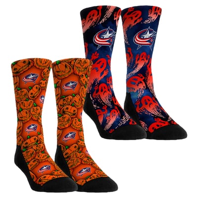  Columbus Blue Jackets Rock Em Youth Halloween Crew Socks 2-Pack Set - Orange