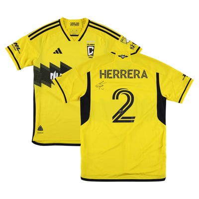 Andrés Herrera Columbus Crew Autographed Fanatics Authentic Match-Used #2 Yellow Jersey from the 2025 MLS Season - Size M
