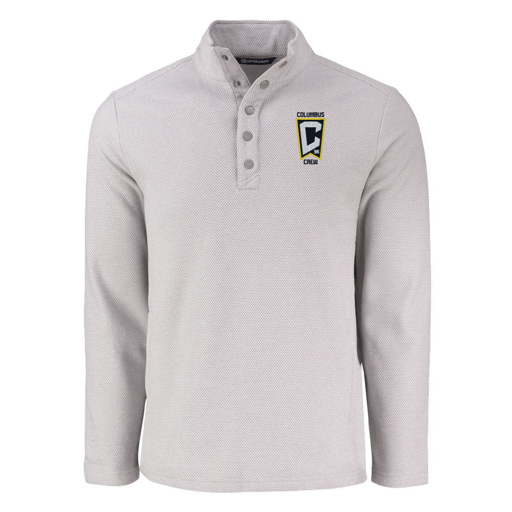 Men's Columbus Crew Cutter & Buck Gray Hunts Point Eco Textured Fleece ...